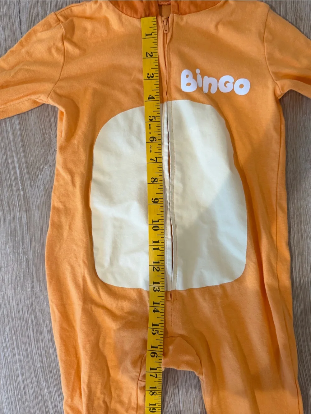 Bingo Orange Heeler Dog Hooded One-Piece Toddler Costume from Disney’s Bluey